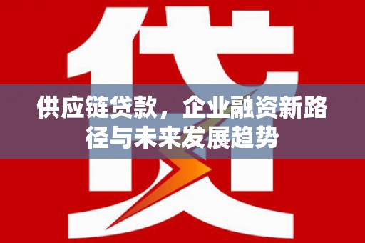 光泽供应链贷款，企业融资新路径与未来发展趋势