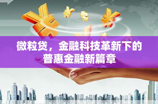 光泽微粒贷，金融科技革新下的普惠金融新篇章