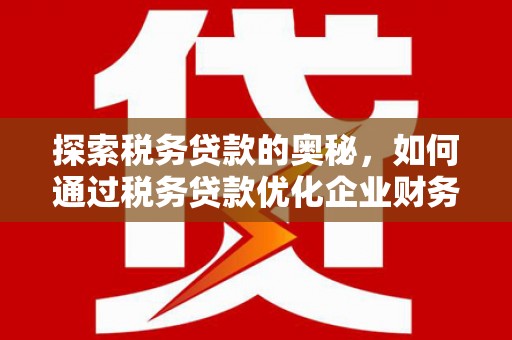 光泽探索税务贷款的奥秘，如何通过税务贷款优化企业财务