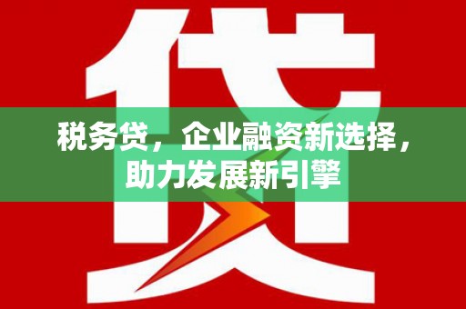 光泽税务贷，企业融资新选择，助力发展新引擎