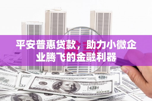 光泽平安普惠贷款，助力小微企业腾飞的金融利器