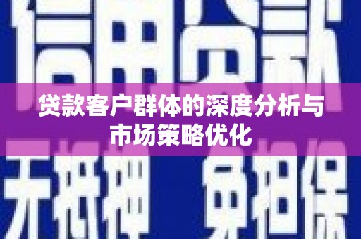 光泽贷款客户群体的深度分析与市场策略优化