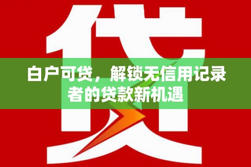 光泽白户可贷，解锁无信用记录者的贷款新机遇