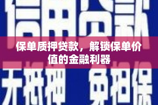 光泽保单质押贷款，解锁保单价值的金融利器