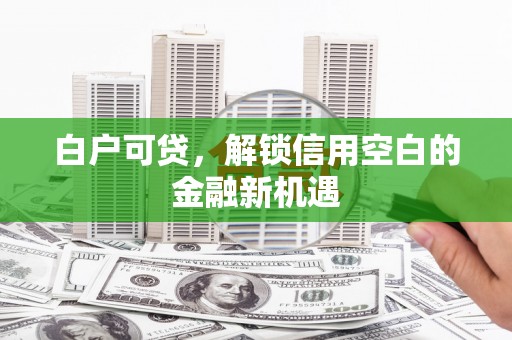 光泽白户可贷，解锁信用空白的金融新机遇