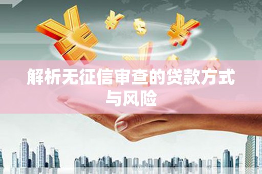 光泽解析无征信审查的贷款方式与风险